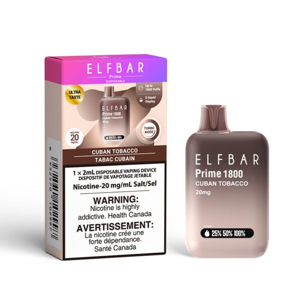 ELF Bar Prime 1800 Disposable Vape - Big Cloud Vapor Bar, Canada