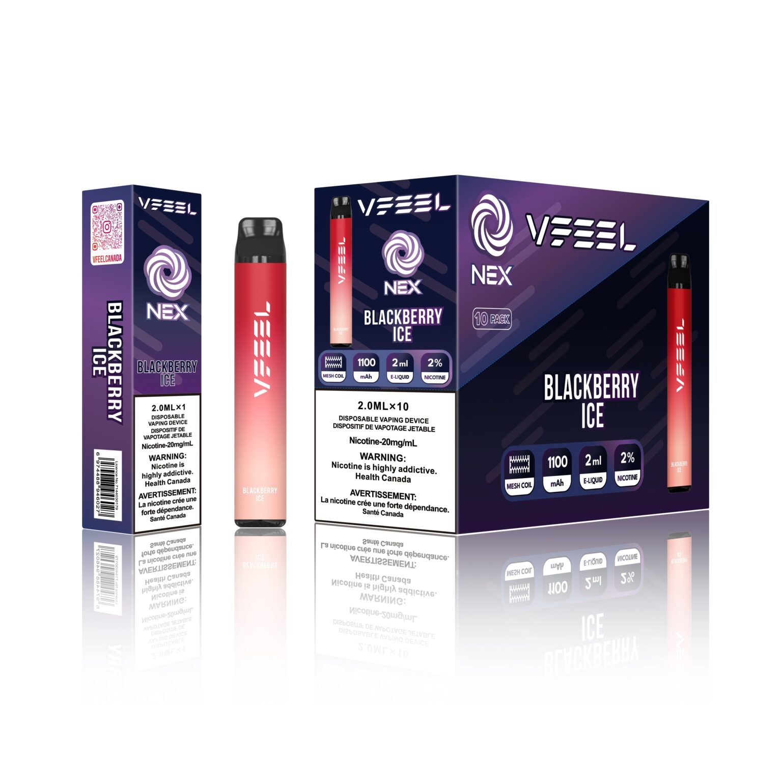 Vfeel Nex 2500 Disposable [20MG Intense] - Big Cloud Vapor Bar - Canada's Premier Vaping Experience