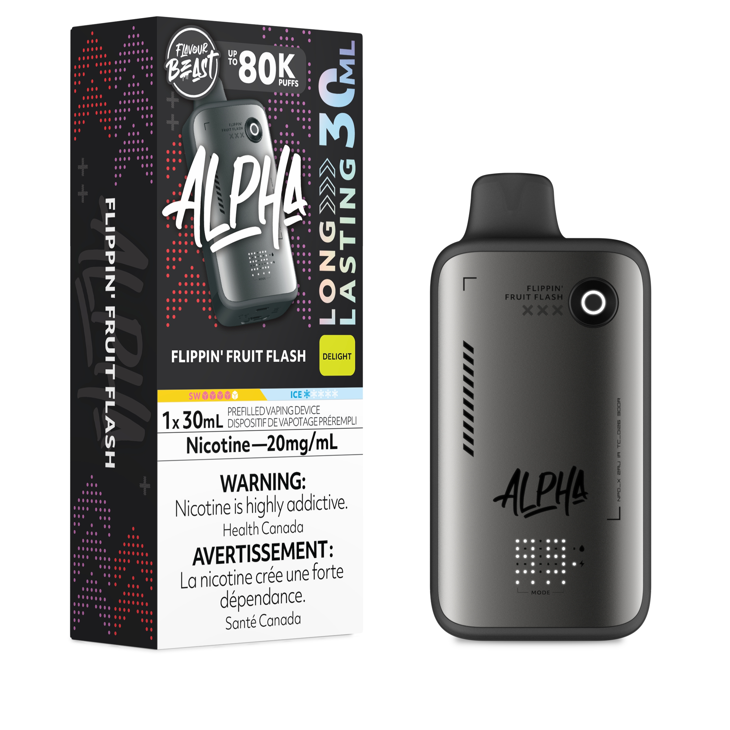 Flippin' Fruit Flash Flavour Beast Alpha 80K Disposable - Big Cloud Vapor Bar - Canada's Premier Vaping Experience