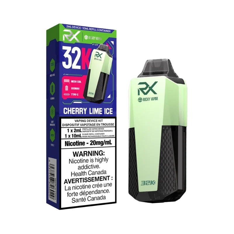 RockyVaporRX_CherryLimeIce Rocky Vapor RX 32K Disposable - Big Cloud Vapor Bar - Canada's Premier Vaping Experience